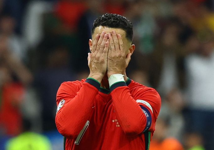 Portugalec Cristiano Ronaldo v osmifinálovém utkání Eura 2024 proti Slovinsku