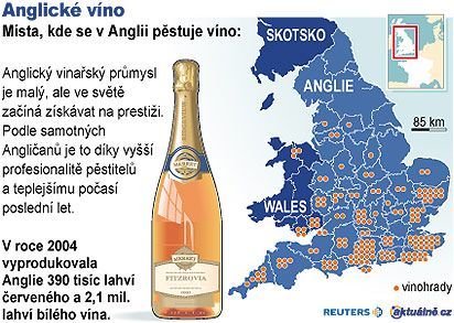 Mapa Anglické víno