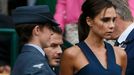 Victoria Beckham a David Beckham na Wimbledonu 2014