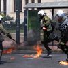 Demonstrace v Athénách - střety s těžkooděnci
