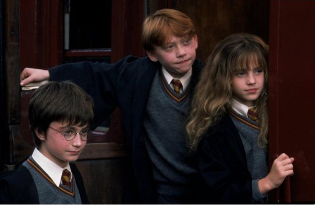 Daniel Radcliffe, Rupert Grint, Emma Watson 2001