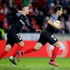 Wissam Ben Yedder slaví gól na 1:1 v odvetě osmifinále Evropské ligy Slavia Praha - FC Sevilla