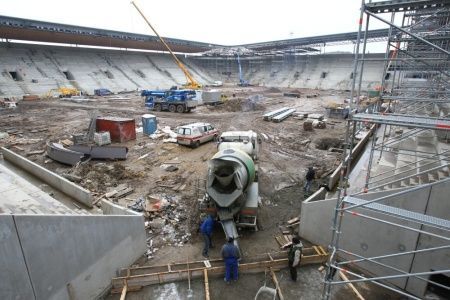 Slávistický stadion Eden je před dokončením