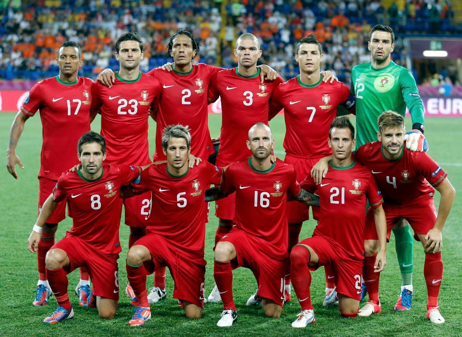 Portugalská fotbalová reprezentace před utkáním skupiny B na Euru 2012
