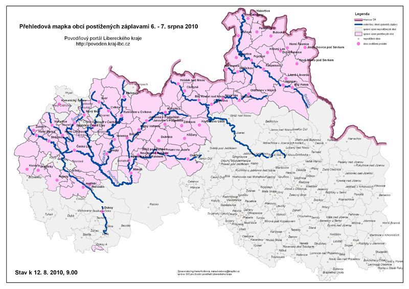 Obce na Liberecku postižené povodní