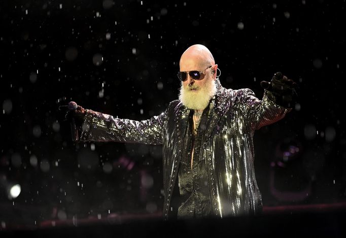 Snímek z koncertu kapely Judas Priest na festivalu Masters of Rock.