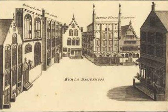 Náměstí v Bruggách, kde se scházeli ve středověku obchodníci.