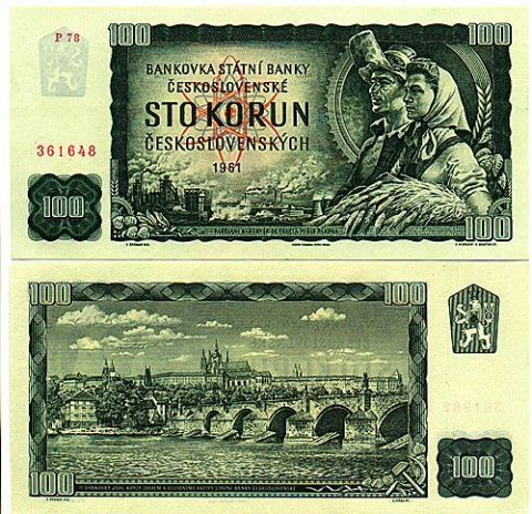 Stokoruna - bankovka z roku 1961