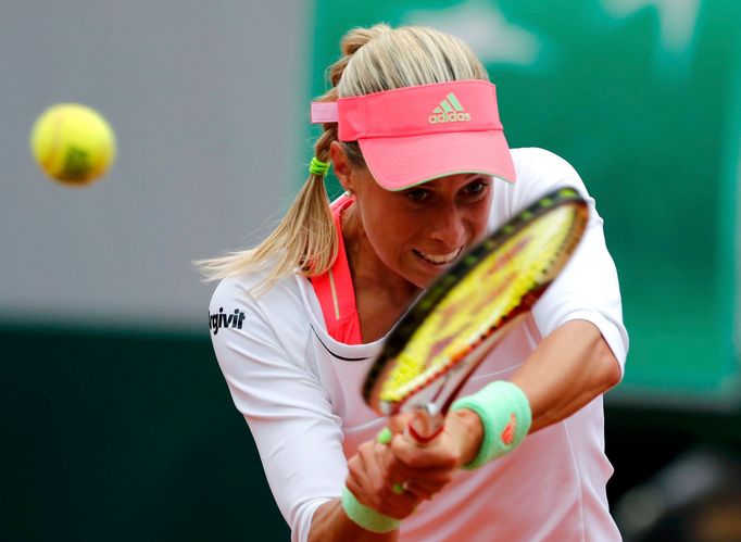 Andrea Hlaváčková v zápase 1. kola French Open  se Serenou Williamsovou.