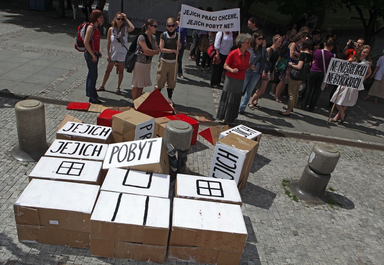 demonstrace za práva pracovních migrantů