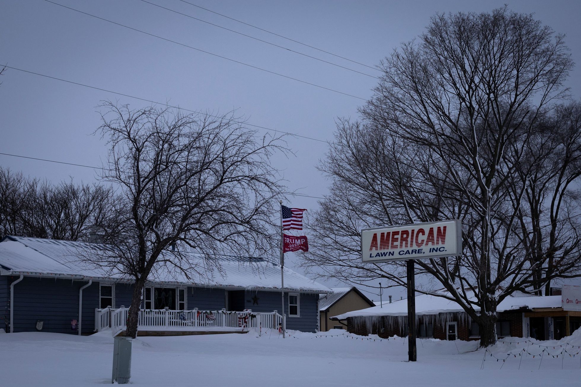 Iowa usa volby zima sníh