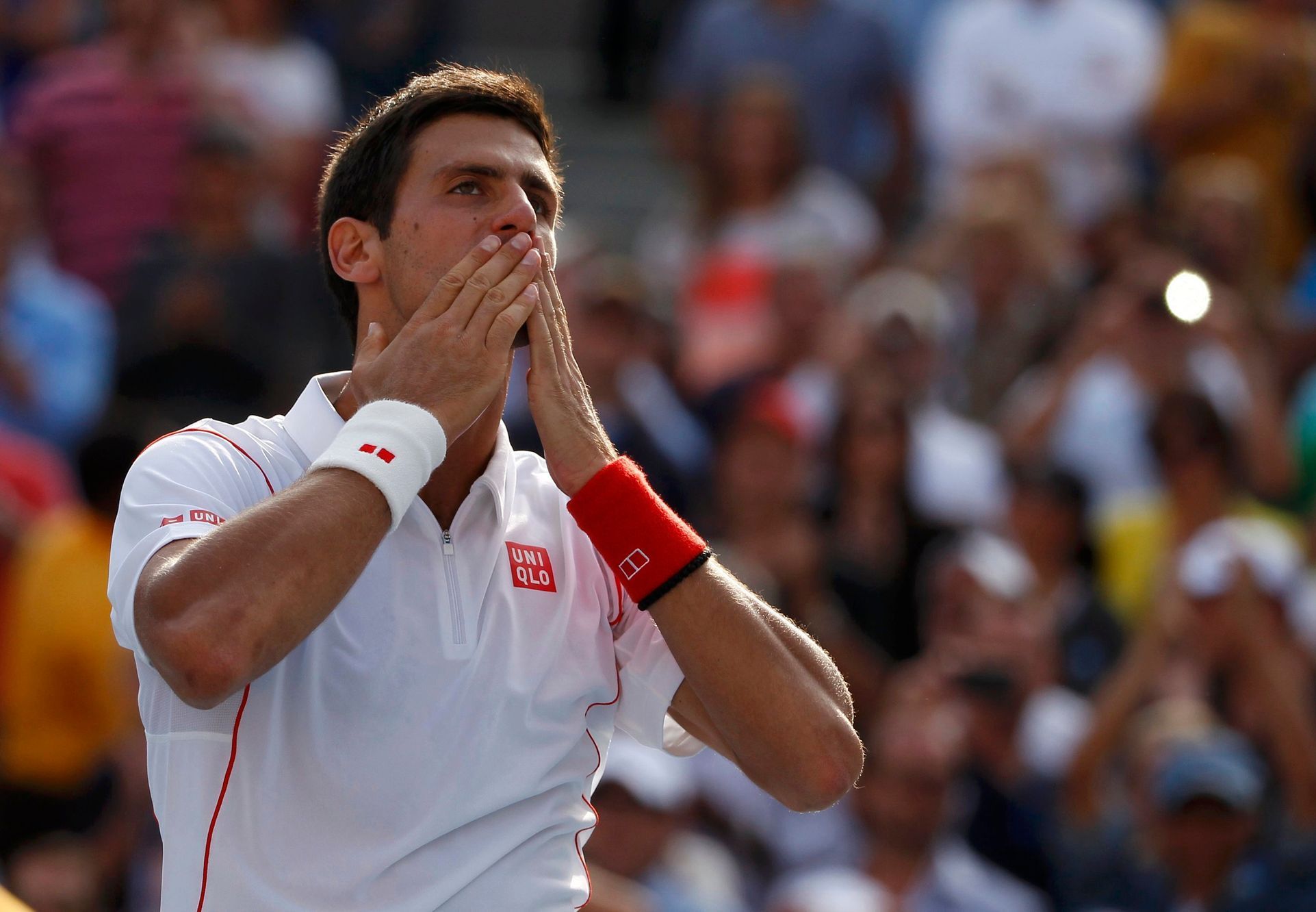 Novak Djokovič slaví postup do finále US Open 2013