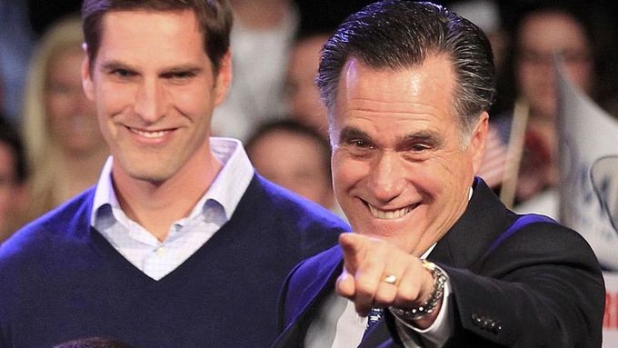 Mitt Romney po vítězství v New Hampshiru.