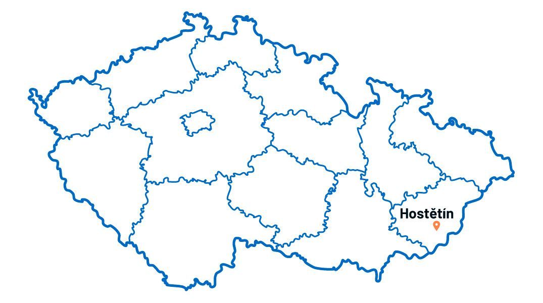 Hostětín - mapa ČR