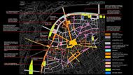 CENTRUM PRAHY - Z hlediska dopravního jsou navrhovány dvě etapy redukce dopravní zátěže a je navrhován přesun parkování do dvorů, na soukromé pozemky a do podzemních garáží. Autorka se snaží o celkovou rehabilitaci veřejných prostor centra Prahy a tento záměr je obsahem i kvalitou grafického zpracování práce zcela naplněn.