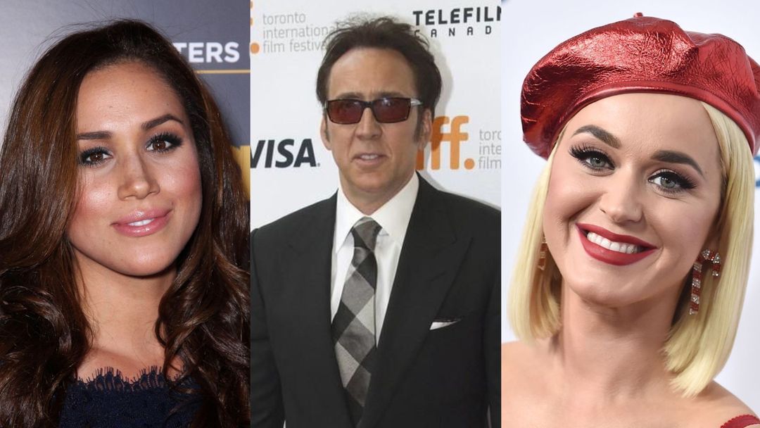 Meghan Markleová, Nicolas Cage a Katy Perry.