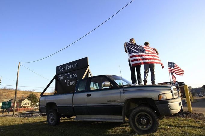 Ohio bude naše, dávali najevo přívrženci Ricka Santoruma z městečka Steubenville. Nakonec uspěl jeho rival Mitt Romney.