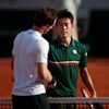 Čtvrtfinále French Open 2017 mezi Andym Murraym a Keiem Nišikorim