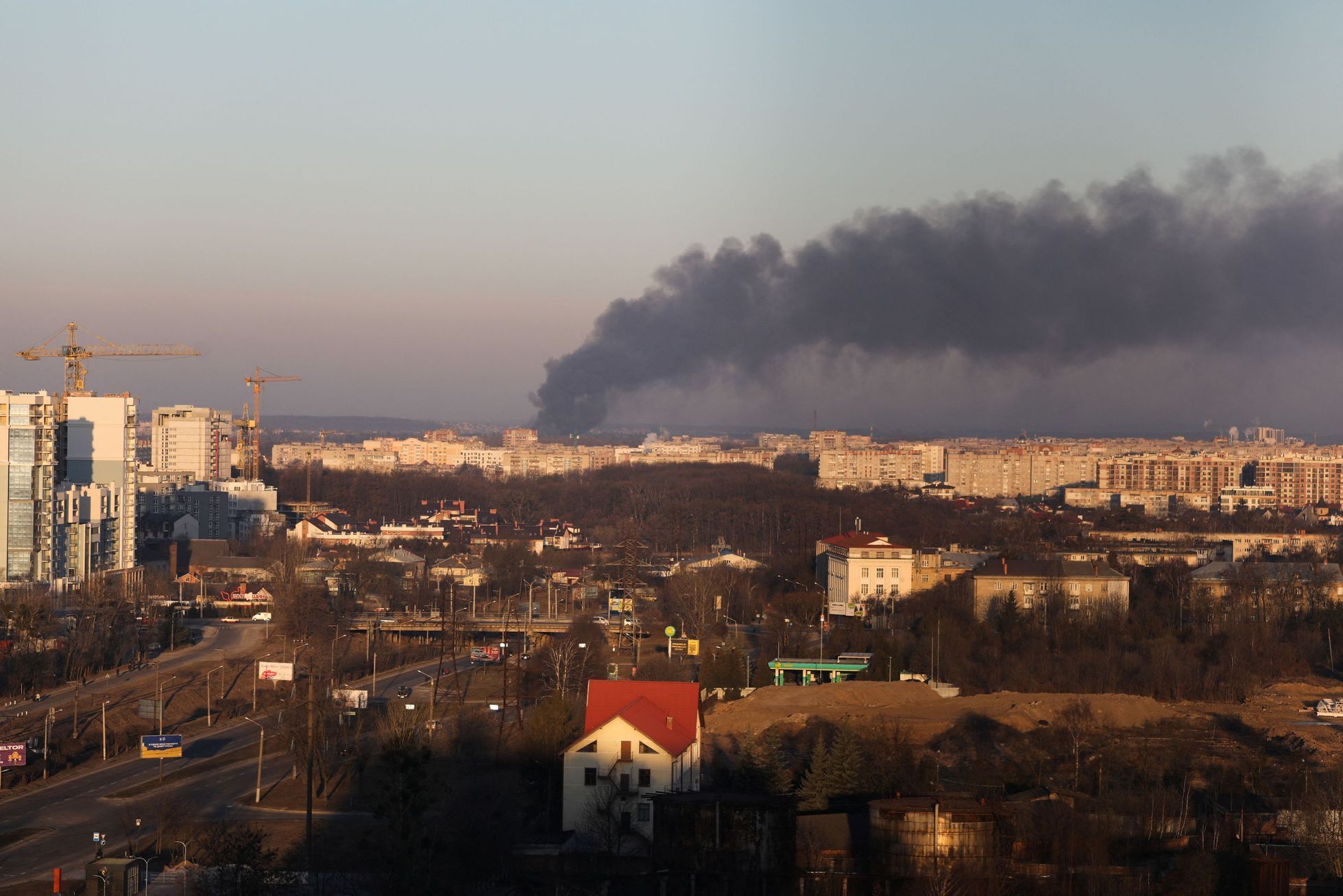 Výbuchy ve městě Lvov.