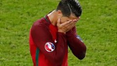 Smutný Cristiano Ronaldo na Euru 2016