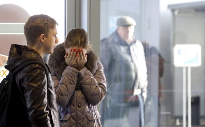 Příbuzní pasažérů z ruského airbusu.