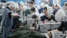 Female Penal Colony No. 3 of UFSIN for Ivanov region 1103515 Russia, Kineshma. 04/24/2012 Inmates at the Female Penal Colony No. 3 of the Administration of the Federal Penitentiary Service (UFSIN) of Russia for the Ivanov region work at the colony's sewing shop.