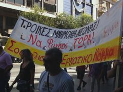 Protiněmecký protest v řeckých Aténách