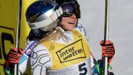 Ilka Štuhecová a Ester Ledecká (5) v cíli sjezdu žen na MS v Saalbachu 2025