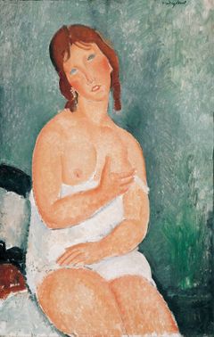 Amedeo Modigliani: Polonahá žena, 1918, olej na plátně.