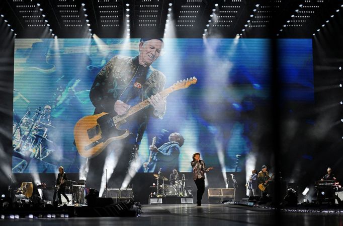 Snímek z koncertu The Rolling Stones v Houstonu.