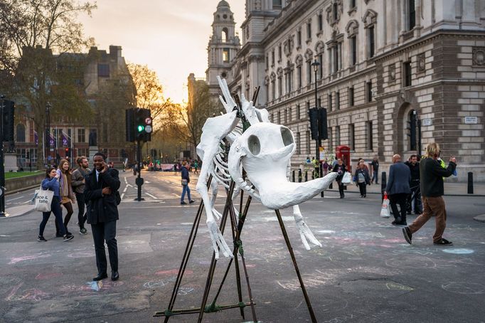 Londýn - Extinction Rebellion. Protesty proti změnám klimatu