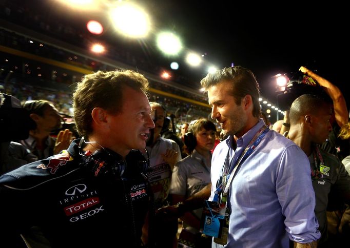 Formule 1, VC Singapuru 2013: Christian Horner a David Beckham