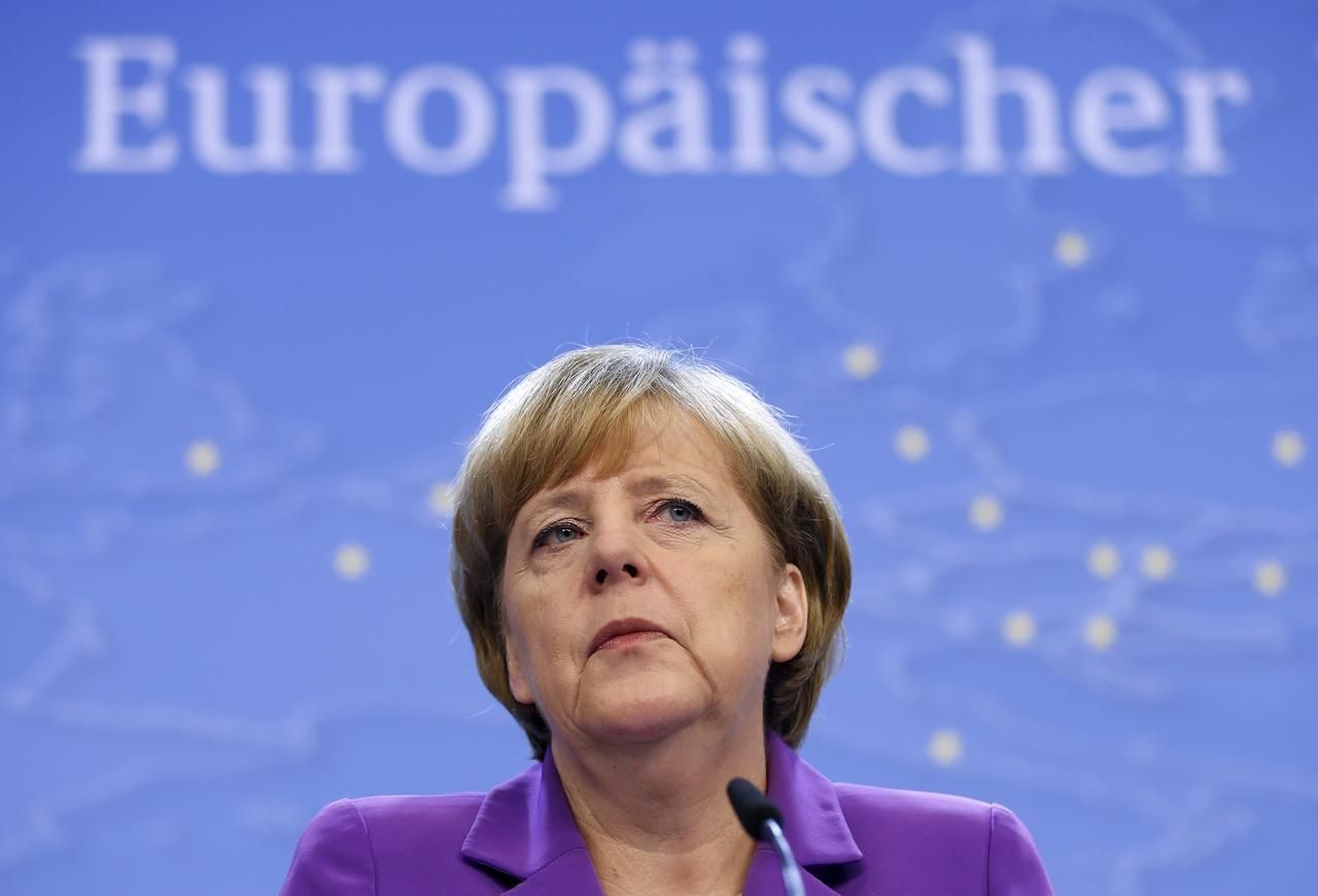 Angela Merkelová na summitu v Bruselu v říjnu 2013