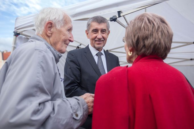 Andrej Babiš, politická předvolební kampaň, Hnutí ANO 2011, Rakovník, 12. 10. 2017