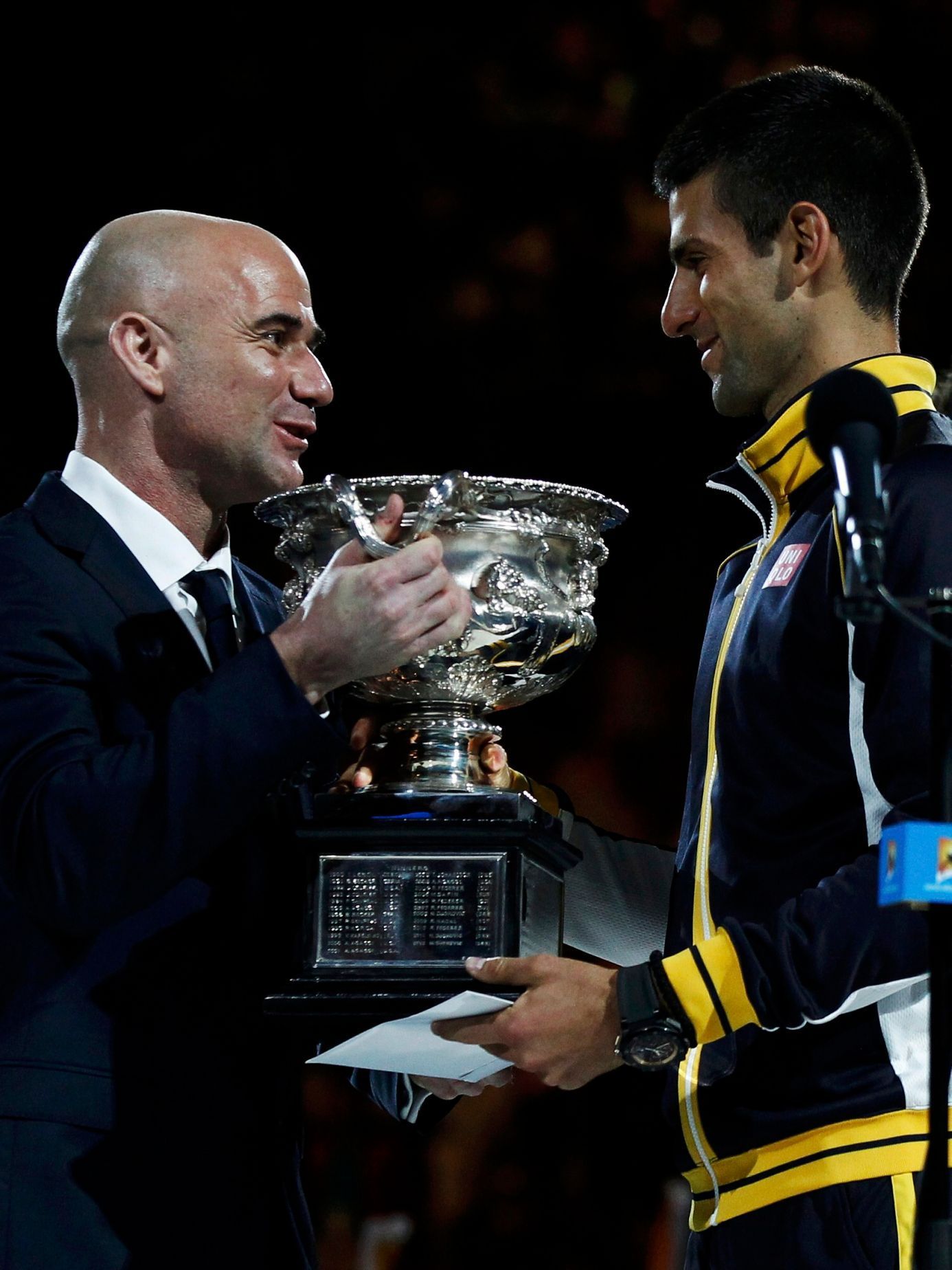 Australian Open: Andre Agassi a Novak Djokovič