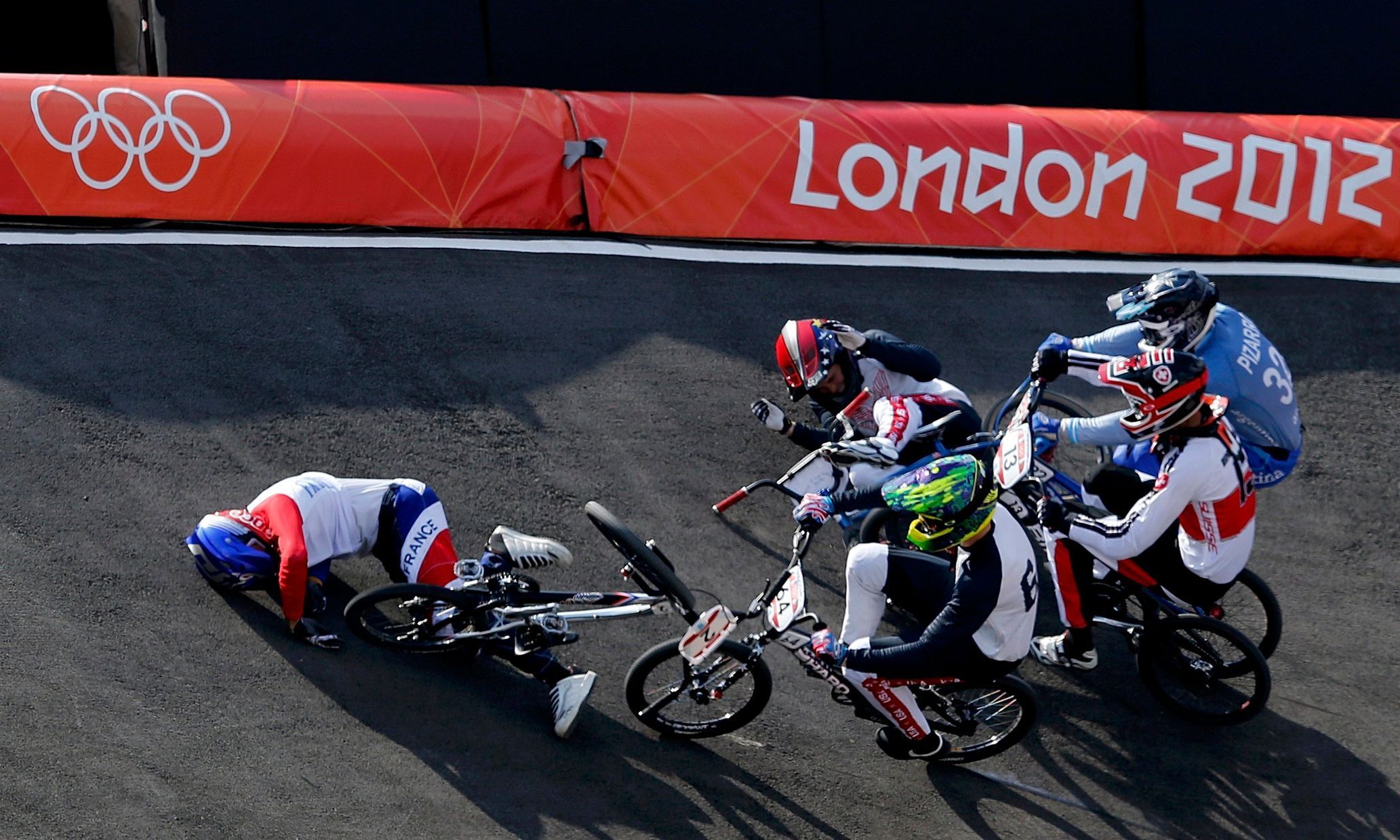 Kolize a havárie v bmx na OH 2012