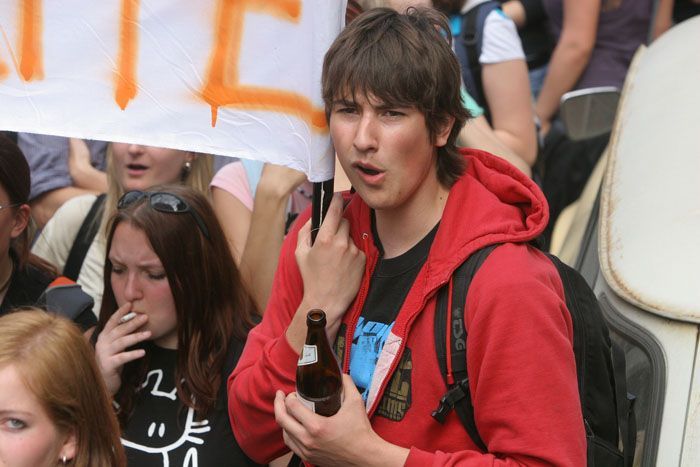 Studenti demostrovali proti státní maturitě