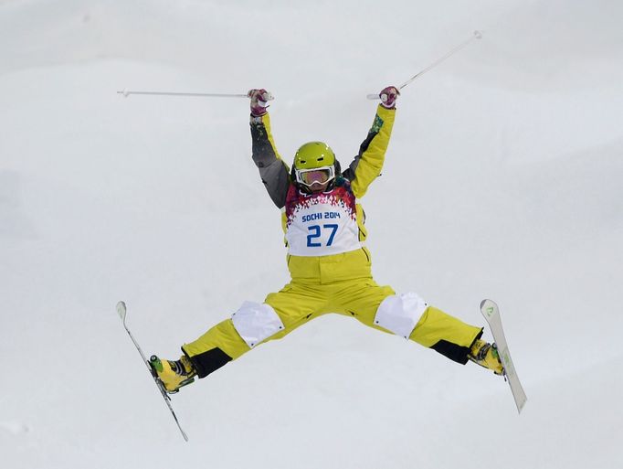 Darya Rybalová z Kazachstánu na OH v Soči 2014 (jízda v boulích)