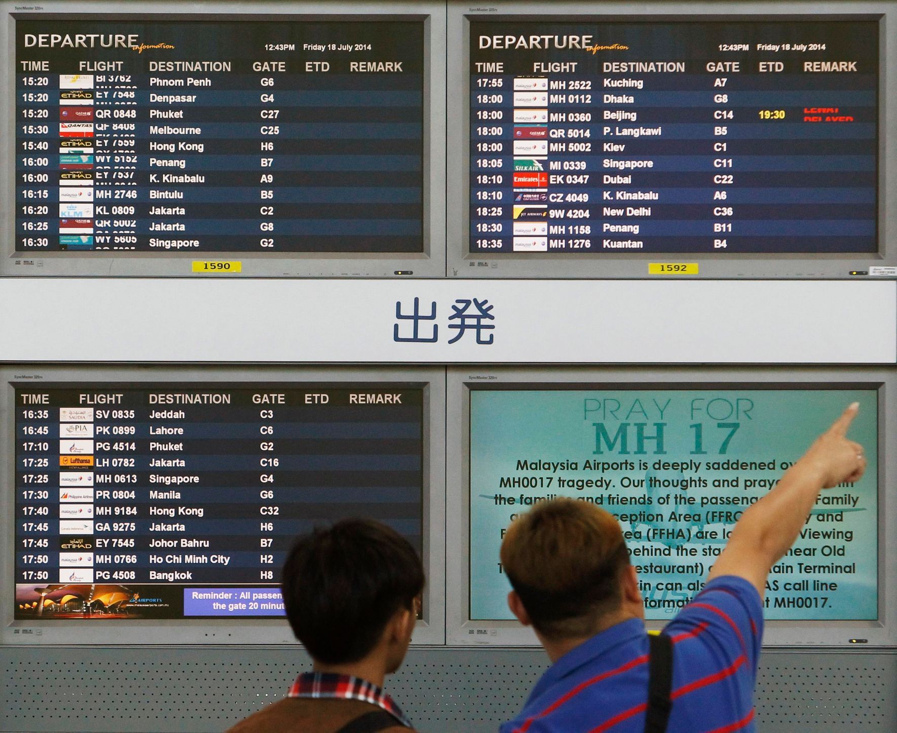 Ukrajina - MH17 - vzkaz na letišti v Kuala Lumpur