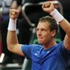 Davis Cup: Česko - Srbsko (Berdych, radost)