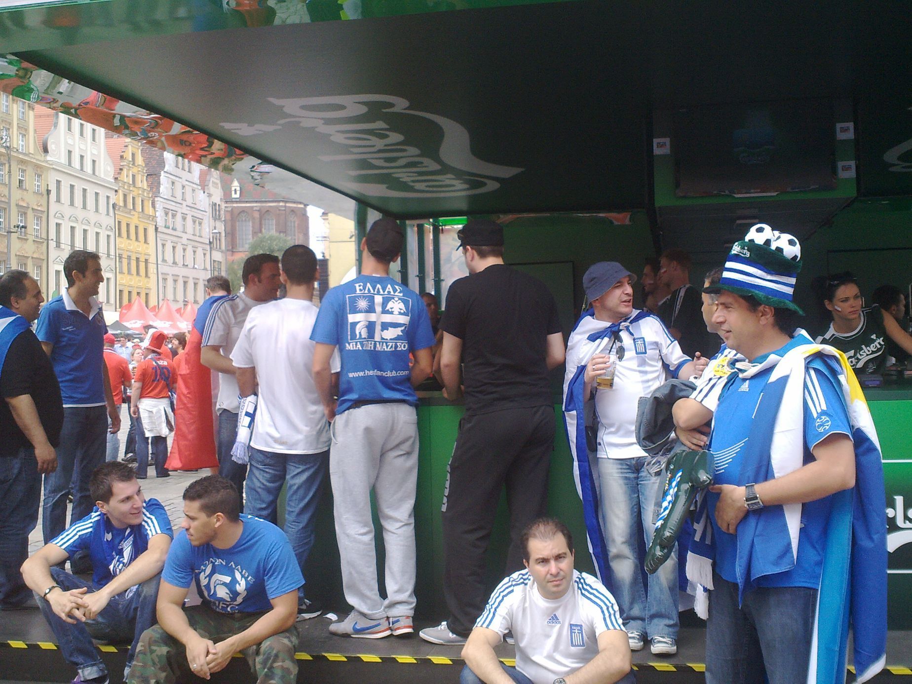 Čeští fanoušci před utkáním s Řeckem