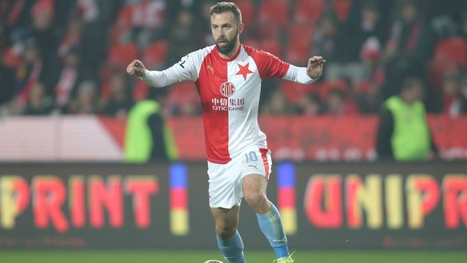 Josef Hušbauer v zápase 16. kola Slavia - Teplice