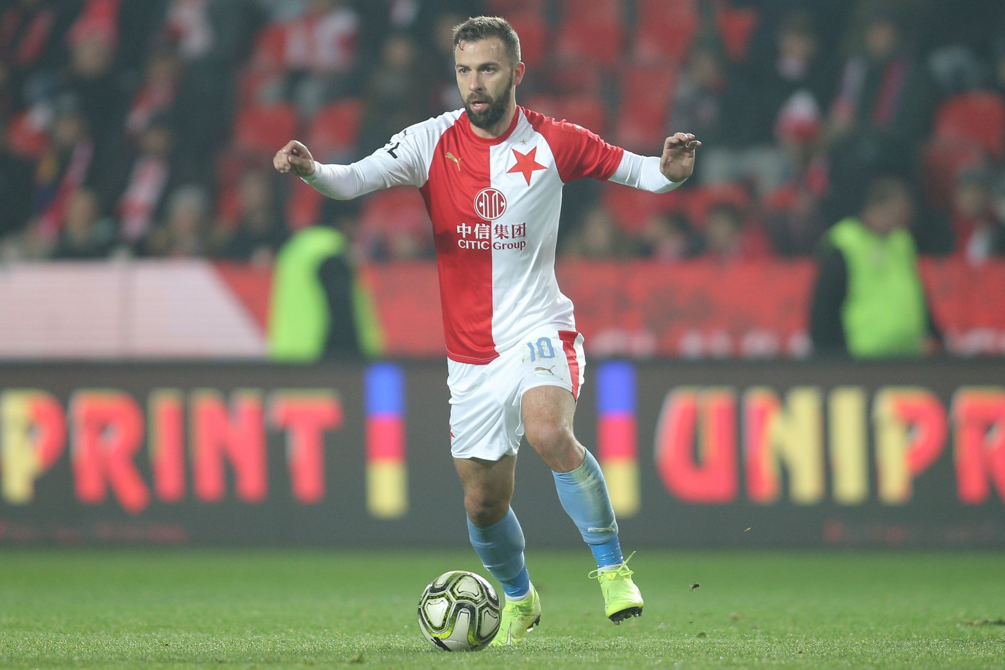 Josef Hušbauer v zápase 16. kola Slavia - Teplice