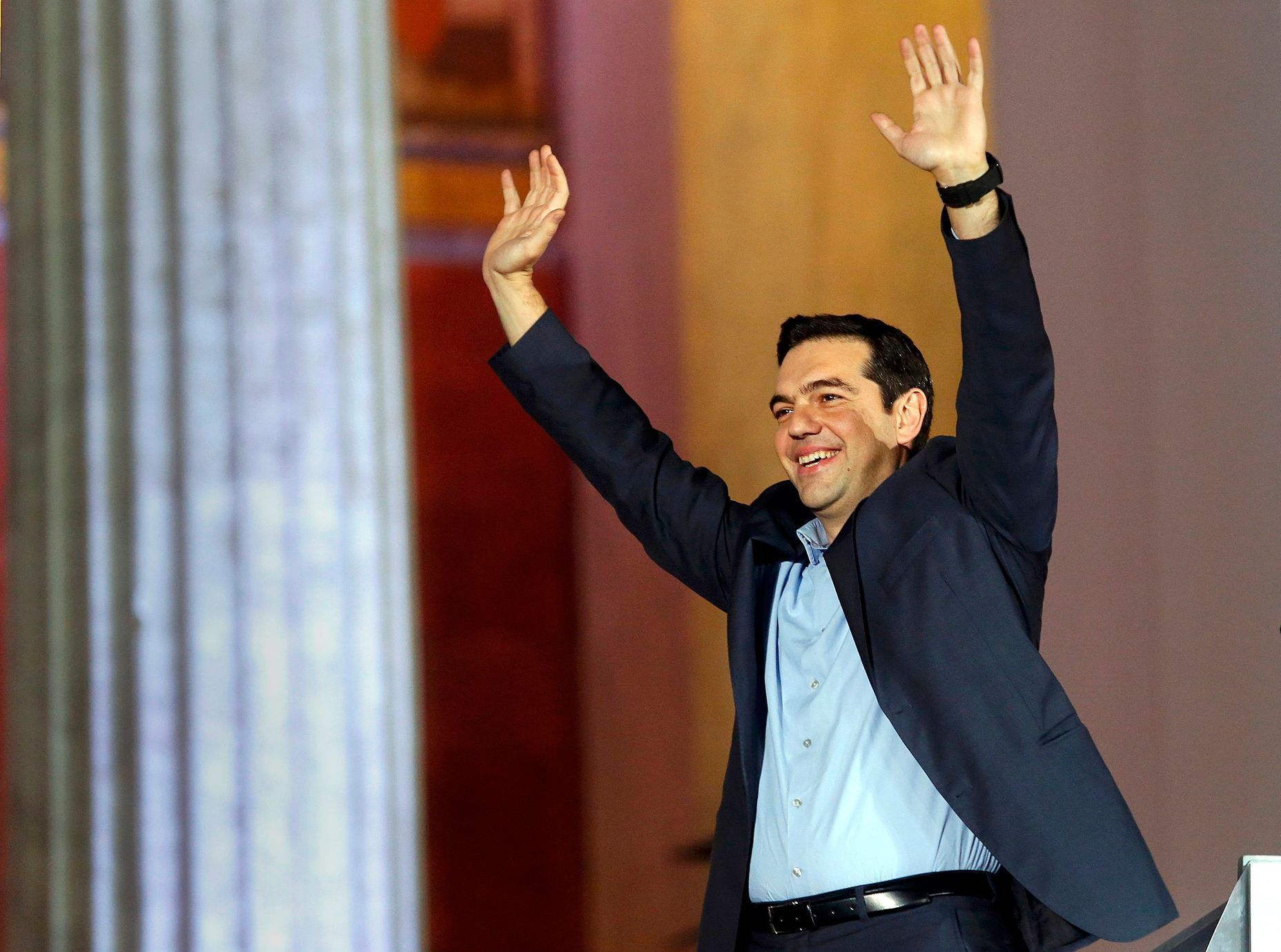 Radost vítěze. Šéf Syrizy Alexis Tsipras.