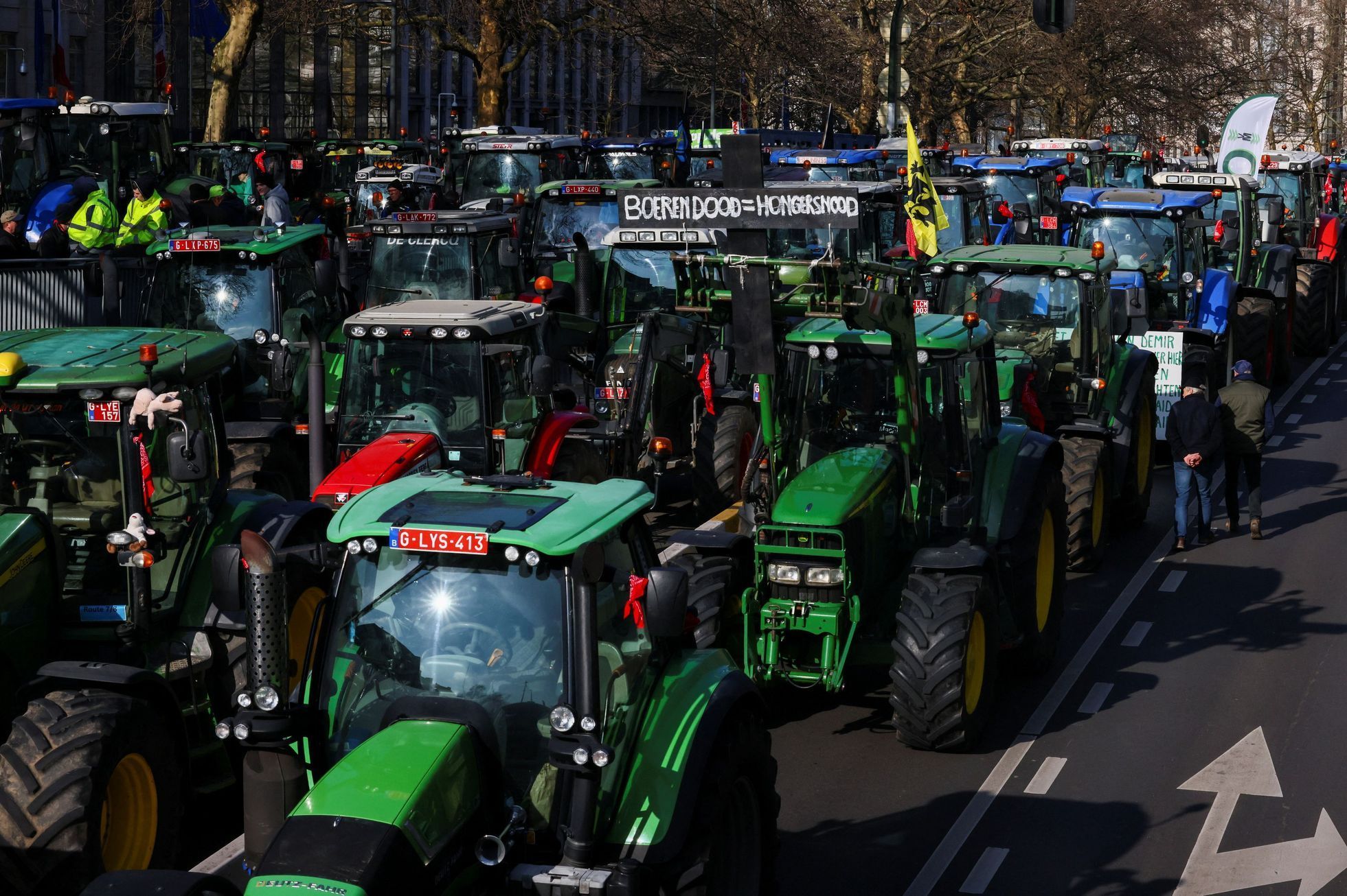Traktor brusel belgie protest