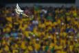 A dove flies after being released before the start of the 2014 World Cup opening match between Brazil and Croatia at the Corinthians arena in Sao Paulo June 12, 2014. REU