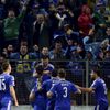 Fotbalisté Bosny a Hercegoviny slaví gól v kvalifikaci na Euro 2016
