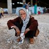 Irácký uprchlík v uprchlickém táboru v Irbílu