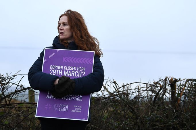 Protesty proti brexitu u irských hranic.