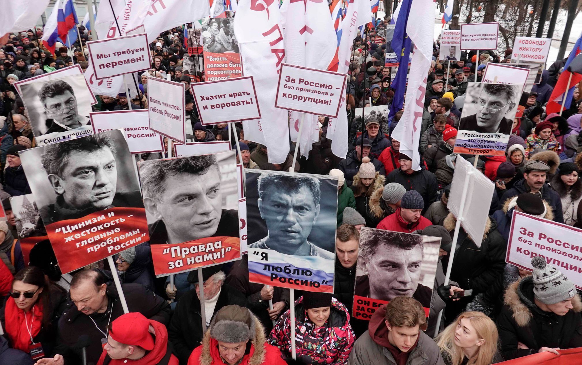Demonstrace Boris Němcov Moskva